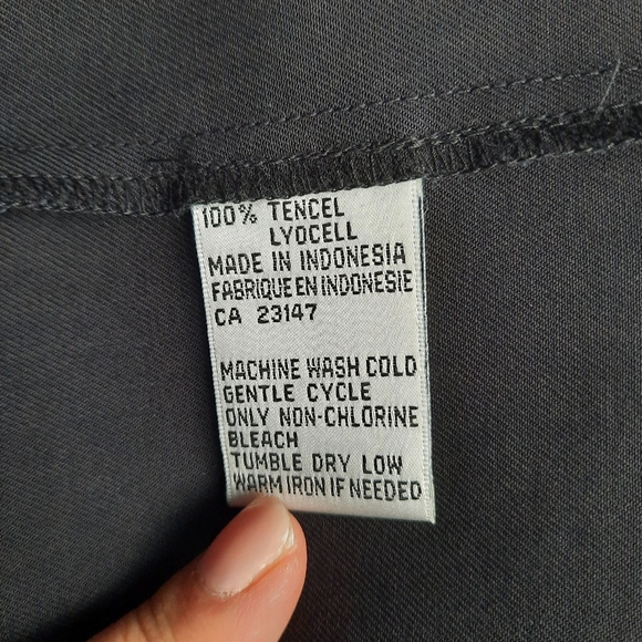 Talbots Vintage 90's Overalls Jumper Pocket Dress Tencel Lyocell Black Small - Picture 12 of 12